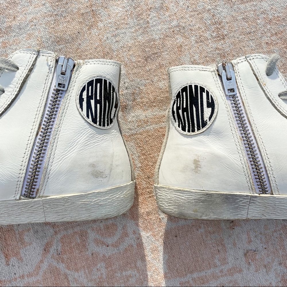 Golden Goose White High-Top Sneakers with Gray Accents - Picture 5 of 14
